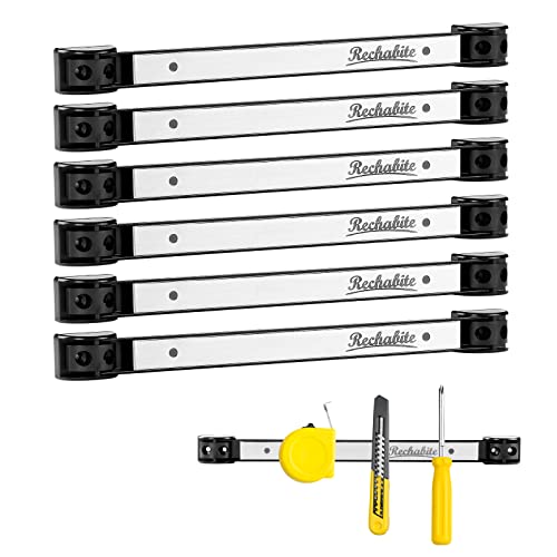 6 Pieces 12" Magnetic Tool Holder Strip (Silver 6PC / 12")