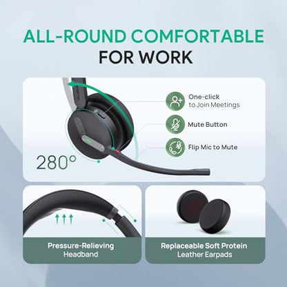 WH64 Mono DECT & Bluetooth Wireless Headset for Phone PC Cellphone (Mono)