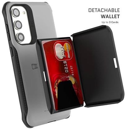 EXEC Wallet Galaxy S23 Plus Case with Detachable Magnetic Credit Card Holder Supports Wireless Charging Premium Shockproof Protective Covers Designed for 2023 Samsung Galaxy S23+ (Galaxy S23 Plus / Gray)