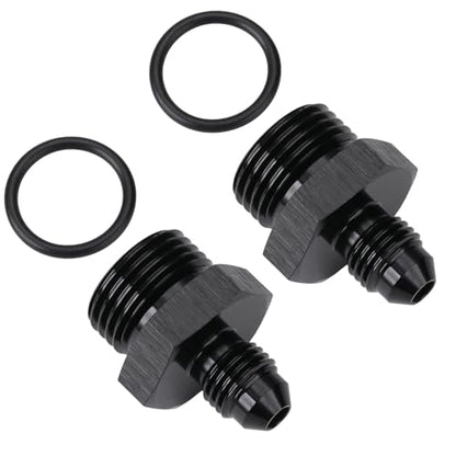 6AN Male Flare to 12AN ORB O (6AN to 12AN ORB / Black - 2PCS)