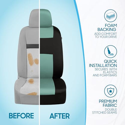 PolyPro Car Seat Covers Full Set in Mint on Black (Mint)