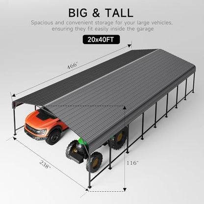 20x40 FT Metal Carport (20x40 FT)