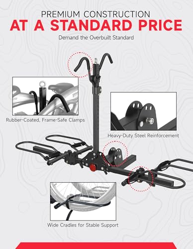 Young Bike Rack Hitch for Car (2-BIKE RACK 200 LBS PLATFORM STYLE)