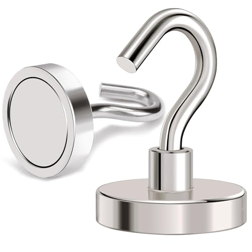 Magnetic Hooks 120lbs Strong Magnets Hook 18 Pack (Silver / 18pack-120lb)