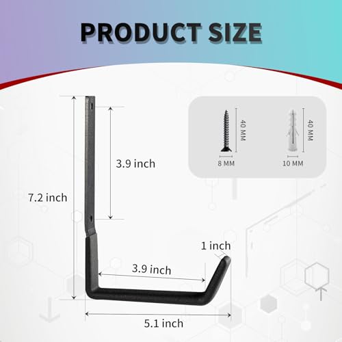 Heavy Duty Steel Garage Hooks (Large)