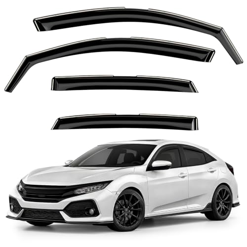 Window Deflectors Smoke Tinted in (For Civic 16-21 Hatchback)
