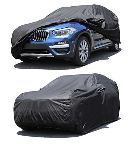 All Weather Waterproof car Cover Good for rain Snow uv Protection dust Small SUV Sportage NIRO Liberty Renegade Tucson XC40 Grand Vitara Compass Black (SC - (See Size Chart) / BLACK)