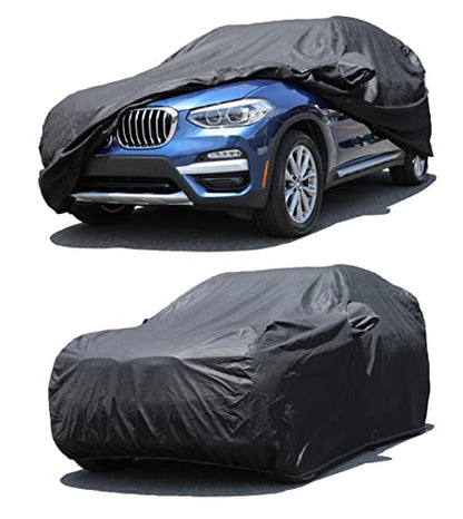 All Weather Waterproof car Cover Good for rain Snow uv Protection dust Small SUV Sportage NIRO Liberty Renegade Tucson XC40 Grand Vitara Compass Black (SC - (See Size Chart) / BLACK)