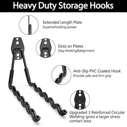 Heavy Duty Garage Hooks (Black / 46)