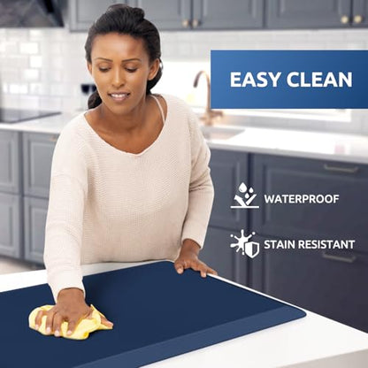 Kitchen Mat Cushioned Anti Fatigue Rug Standing and Comfort Floor Mats (Blue / 28"L x 17.3"W x 0.5"Th)