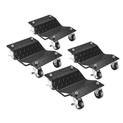 Tools Car Wheel Dolly Set with 6000lb Capacity (Black / 4 Pack)