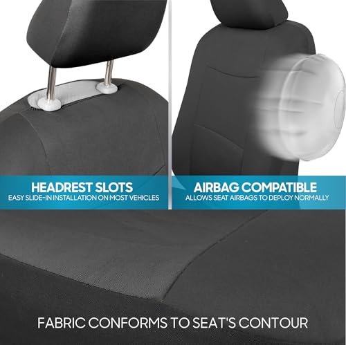 PolyPro Car Seat Covers Full Set in Solid Charcoal (Solid Gray)
