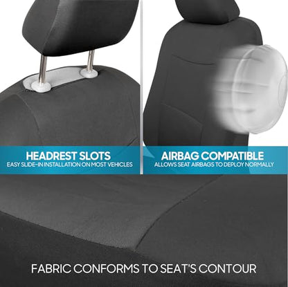 PolyPro Car Seat Covers Full Set in Solid Charcoal (Solid Gray)