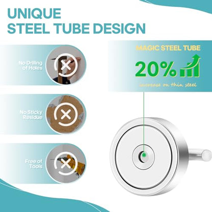 Magnetic Hooks Steel Tube Design for Cruise (Silver / 40lb Magnetic Hooks)