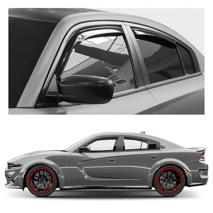 Window Deflectors Smoke Tinted in (For Charger 11-23)