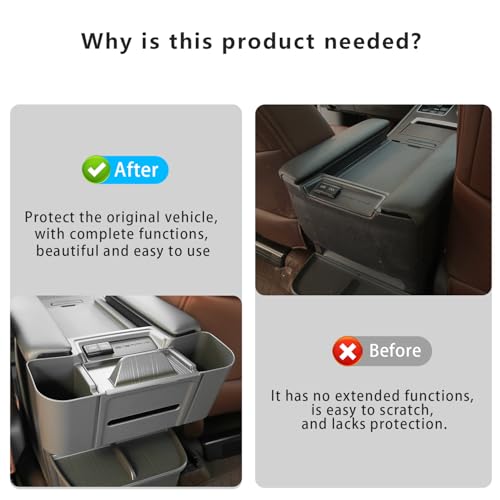 3-in-1 Rear Center Console Hanging Organizer for Sienna 2021-2026 (Center Armrest Rear Organizer)