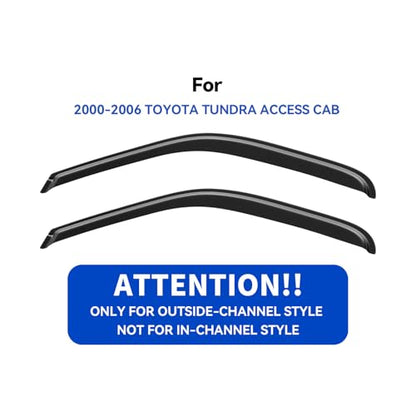 Window Visors Rain Guards for 2000 (2000-2006 Toyota Tundra Access Cab)