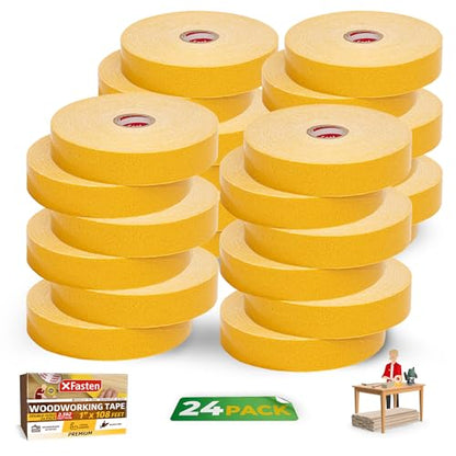 Bulk Double Sided Woodworking Tape 1 (1 Inch x 36 Yards ( 24 Pack))