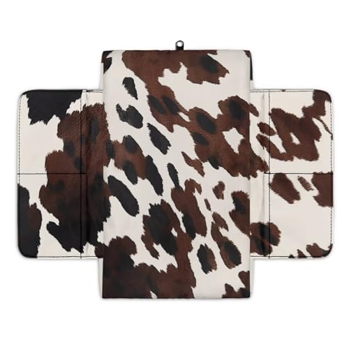 Black Brown Cow Print Car Center Console Armrest Cover Anti (Black Brown Cow Print)