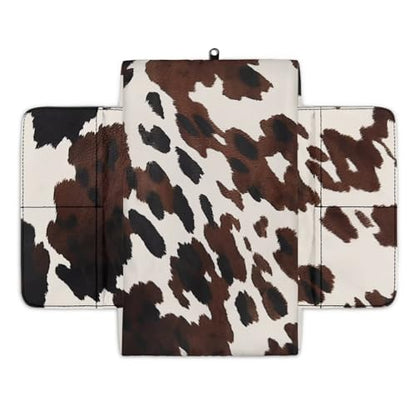 Black Brown Cow Print Car Center Console Armrest Cover Anti (Black Brown Cow Print)