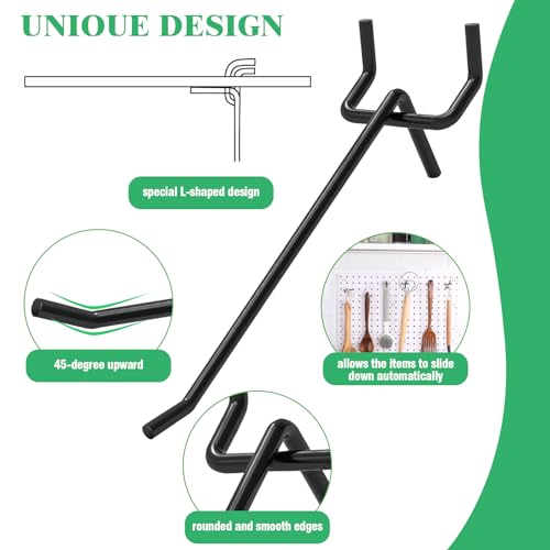 50Pcs 4" 10CM Pegboard Hooks Assortment Set (4 Inches / Black)
