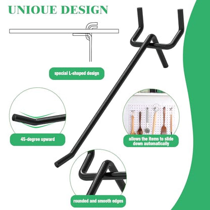 50Pcs 4" 10CM Pegboard Hooks Assortment Set (4 Inches / Black)