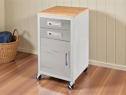 Heavy Duty Rolling Storage Cabinet with Wheels and Drawers (1 Door, 2 Drawer (20" W x 18" D x 34.7" H) / Granite)