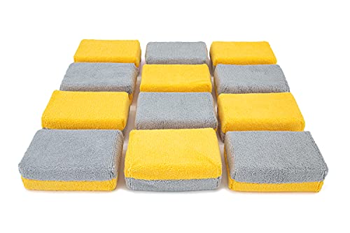 Thick [Saver Applicator Terry] Ceramic Coating Applicator Sponge (Gold/Gray)