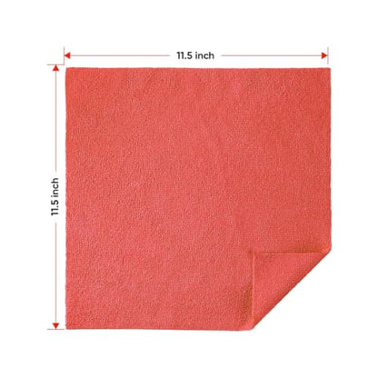 Microfiber Cleaning Cloth 100 PK (Red / 11.5 x 11.5 Inch)