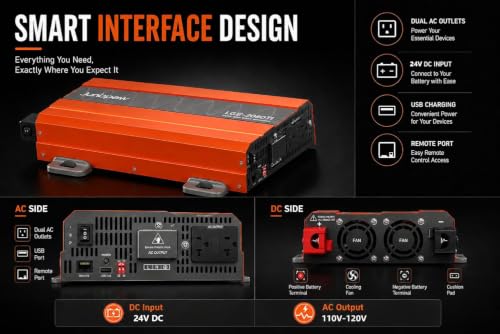 2080W Pure Sine Wave Power Inverter 24V to 110