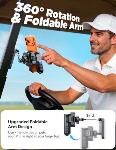 Magnetic Base Golf Cart Phone Holder (Black)