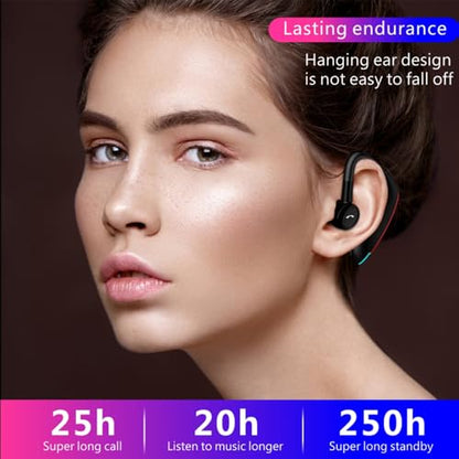 Bluetooth Earpiece Headphone Dual Noise Cancelling Mic Painless Open (Single Ear Headphone F900 Black)