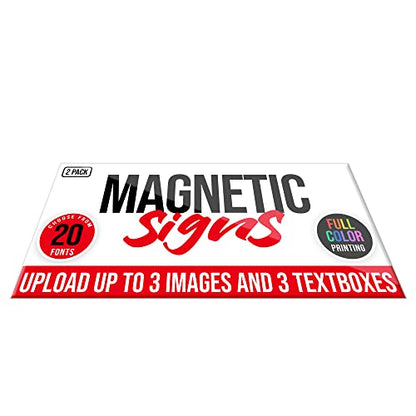 2 Pack Personalized Magnetic Signs for Vehicles (Design a)