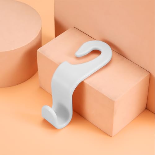 4 Pack Car Seat Headrest Hooks for Vehicle Seats (White)