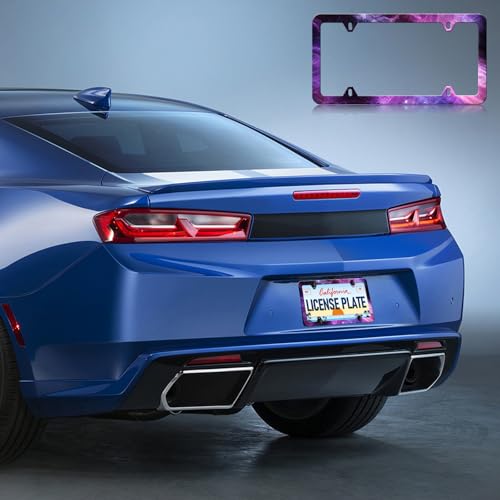 Purple License Plate Frames (Galaxy Starry Sky Night)