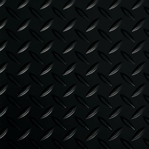 Lite Diamond Tread Pattern Midnight Black Vinyl Rollout Garage Flooring Protector Mat for The Garage and Beyond (Midnight Black / 168"L x 90"W x 0"Th)