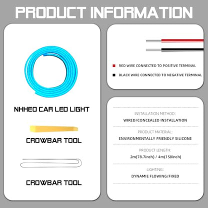 Upgrade Dynamic Flowing Car LED Trunk Light Strip (Ice Blue / Dynamic Flowing-158 In.)