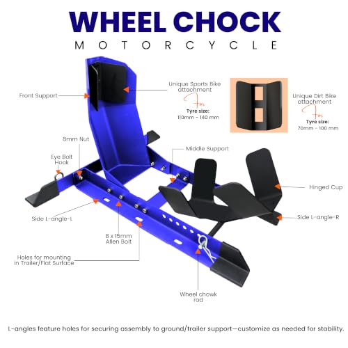 Universal Wheel Chock for Motorcycle Stand for Trailer Completely Adjustable Detachable Foldable Wheel Chock (Wheel Chock)