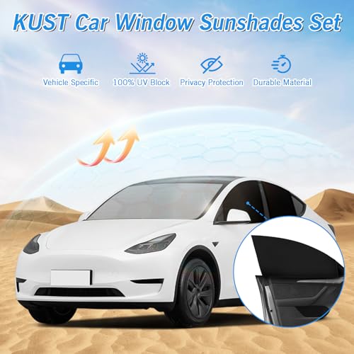 Windshield Sun Shade Umbrella for Tesla Model Y 2020 2021 2022 2023 2024 (5-Piece Set | Fits Tesla Model Y 2020-2024)