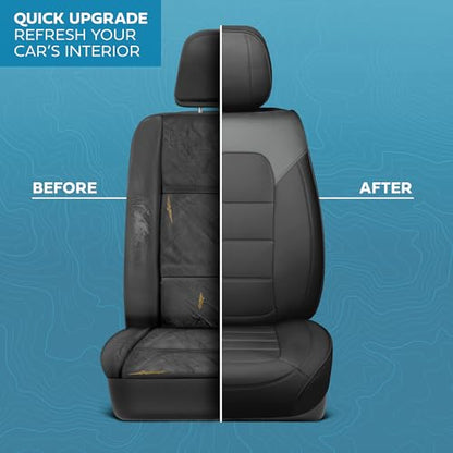 Curated Slate Ridge Napa Leather Seat Covers for Cars & SUVs (Slate Ridge / Front Seats)