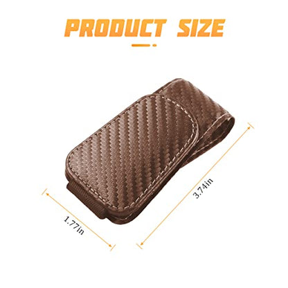 Sunglasses Holders for Car Sun Visor (1 Pack / Brown/Carbon Fiber)