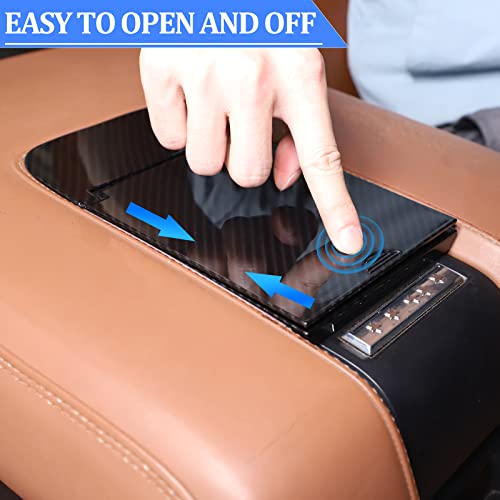 Black ABS Car Center Console Dash Table Storage Tray Compatible with Toyota Tundra 2014 (Carbon fiber pattern)