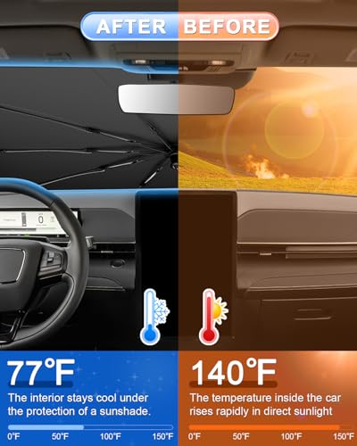 for 2026 Ford Mustang Mach E Car Windshield Sun Shade Umbrella (2021-2026 Mustang Mach-E)
