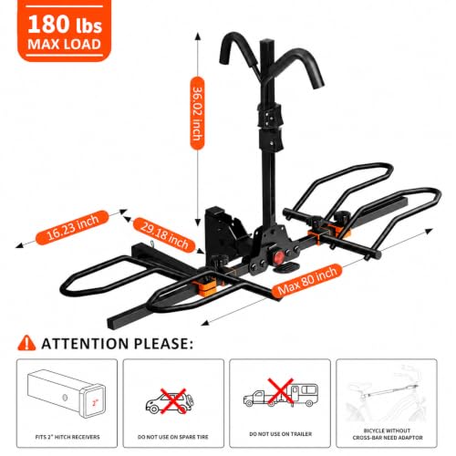 Platform 2 EBike Rack for Car Hitch Bike Rack for SUV RV Trucks Carrier Bicycle Car Racks 2 (RACK WITH PEDAL)