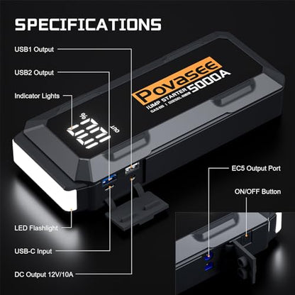 Car Battery Jump Starter 5000A Jump Box (A40)