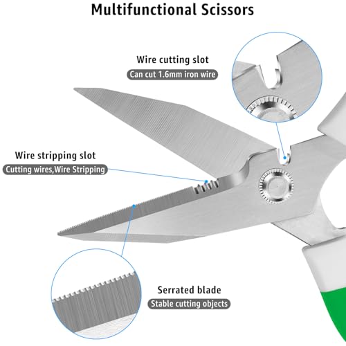 Utility Scissors All Purpose heavy duty 8 (Green)