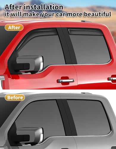 Window Visors Rain Guards for Ford F150 SuperCrew 2021 (Fit for 2021-2026 Ford F150 SuperCrew)