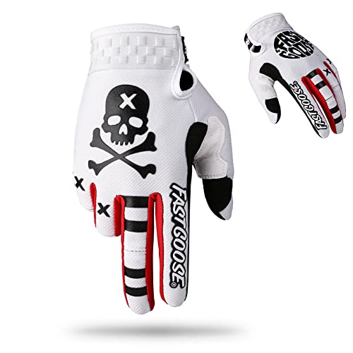 Dirt Bike Motorcycle Gloves (Medium / White)