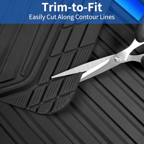 Heavy Duty Rubber Car Mats Metallic (Black Blue)