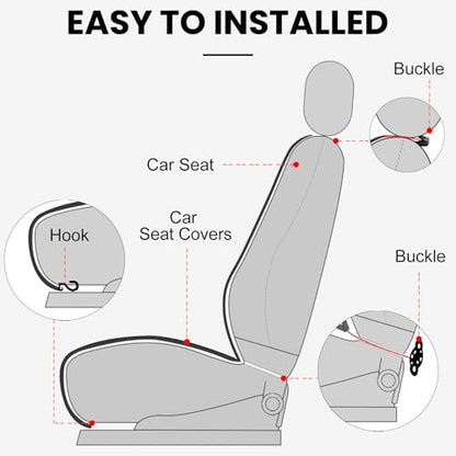 Comfortable Car Seat Covers Universal Front Seat Covers for Car Accessories (Black)